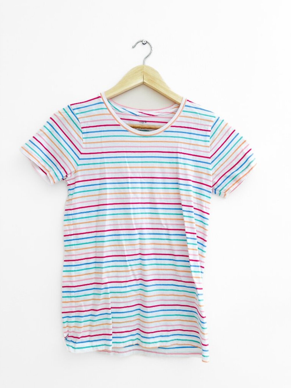 J Crew Collector Tee Cotton Crewneck Striped Colorful Summer T Shirt - Size XS